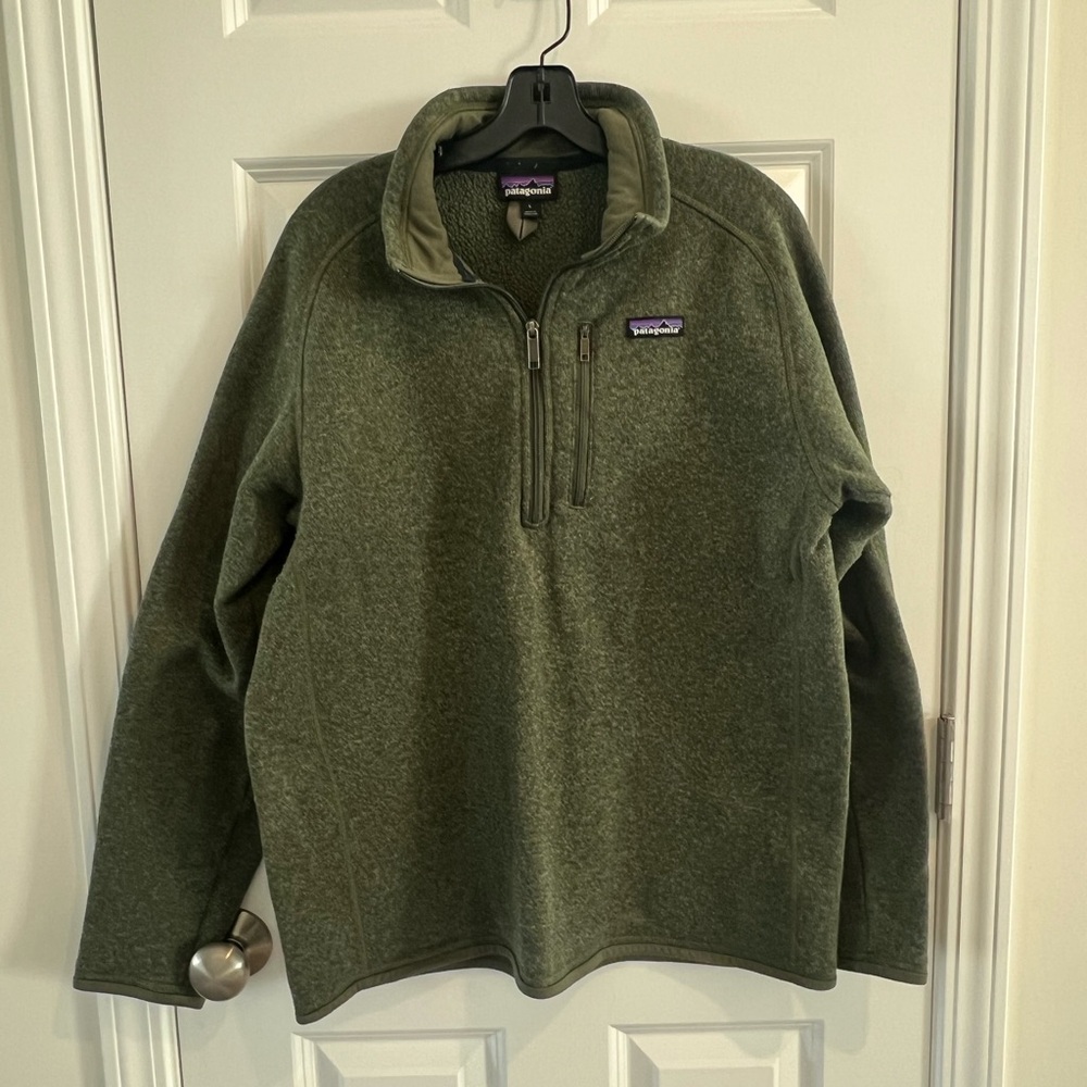Patagonia Men's Olive Zip-Up Sweater